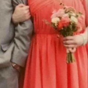 Coral Grecian Style One Shoulder Dress SALE!!